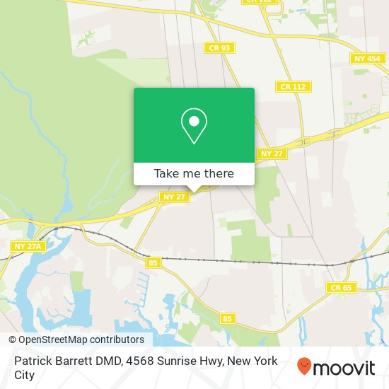 Mapa de Patrick Barrett DMD, 4568 Sunrise Hwy