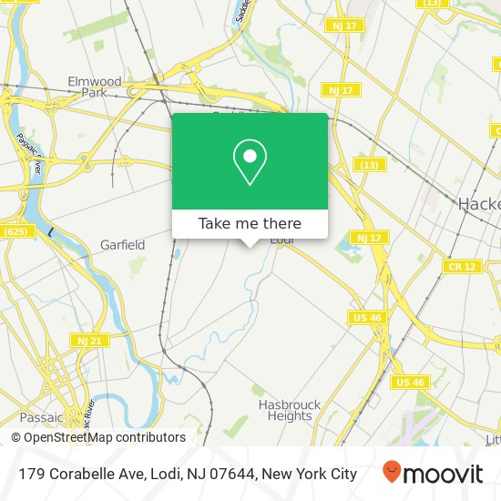 Mapa de 179 Corabelle Ave, Lodi, NJ 07644