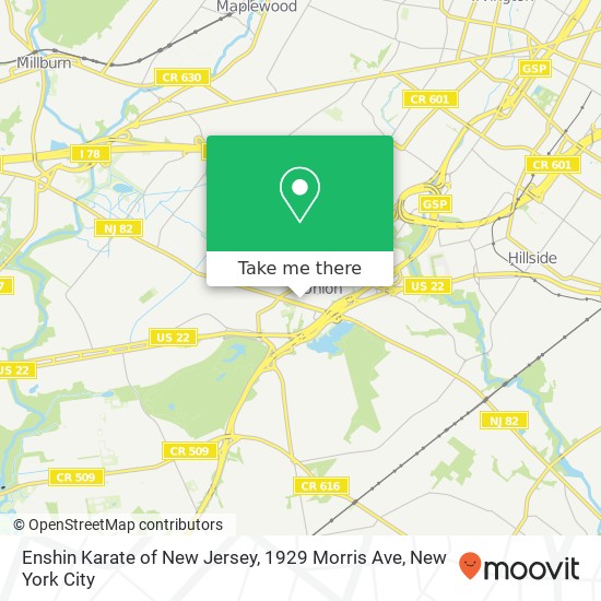 Mapa de Enshin Karate of New Jersey, 1929 Morris Ave