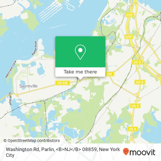 Washington Rd, Parlin, <B>NJ< / B> 08859 map