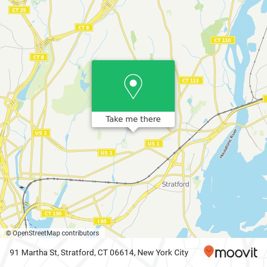 Mapa de 91 Martha St, Stratford, CT 06614