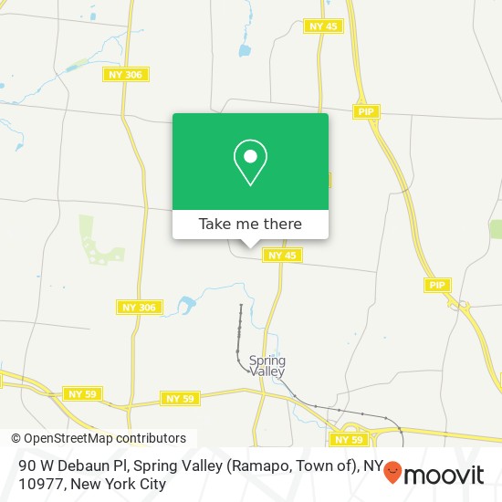 90 W Debaun Pl, Spring Valley (Ramapo, Town of), NY 10977 map