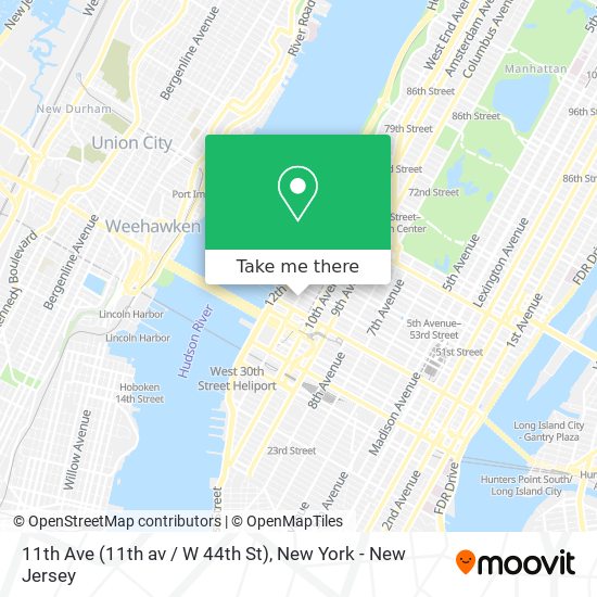 Mapa de 11th Ave (11th av / W 44th St)