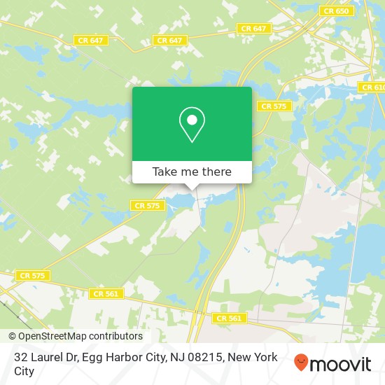 Mapa de 32 Laurel Dr, Egg Harbor City, NJ 08215