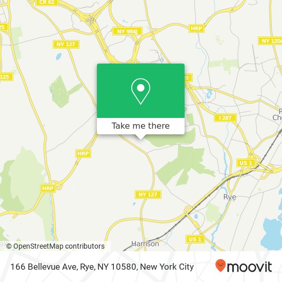 Mapa de 166 Bellevue Ave, Rye, NY 10580