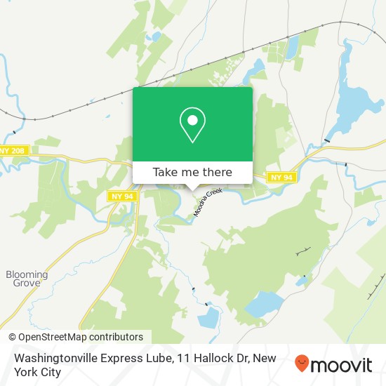 Mapa de Washingtonville Express Lube, 11 Hallock Dr