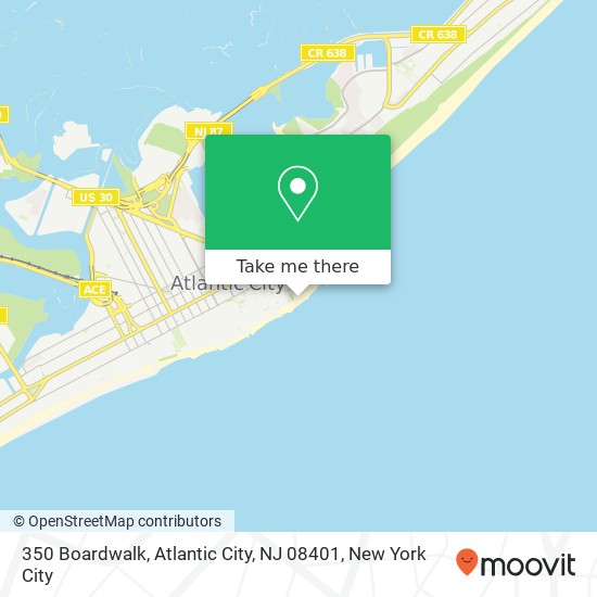 Mapa de 350 Boardwalk, Atlantic City, NJ 08401