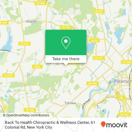 Mapa de Back To Health Chiropractic & Wellness Center, 61 Colonial Rd