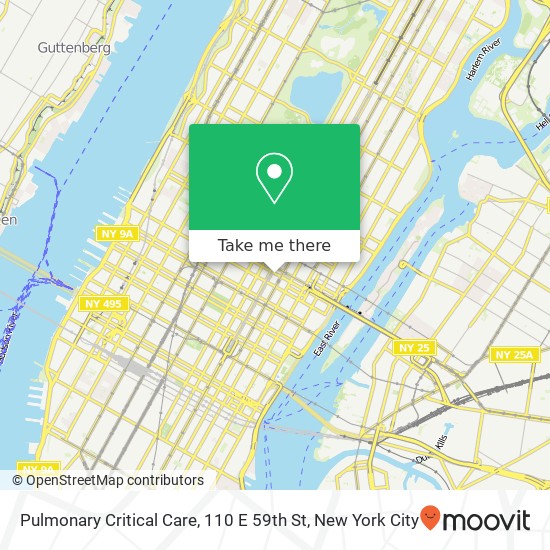 Mapa de Pulmonary Critical Care, 110 E 59th St