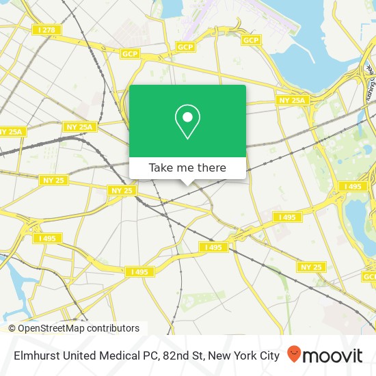 Mapa de Elmhurst United Medical PC, 82nd St