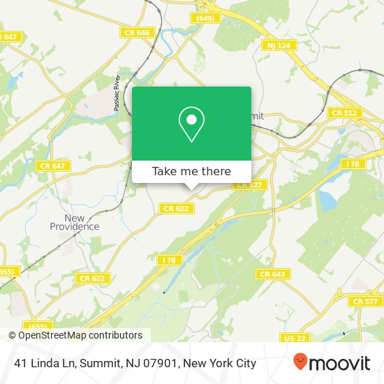 41 Linda Ln, Summit, NJ 07901 map