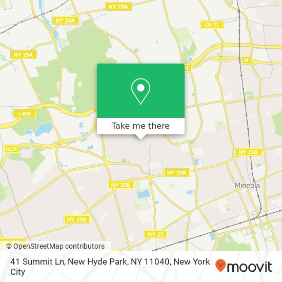 Mapa de 41 Summit Ln, New Hyde Park, NY 11040