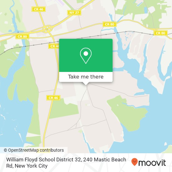 Mapa de William Floyd School District 32, 240 Mastic Beach Rd