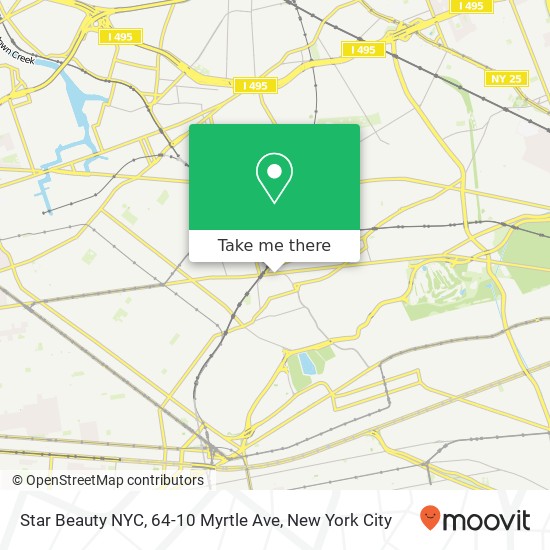 Mapa de Star Beauty NYC, 64-10 Myrtle Ave