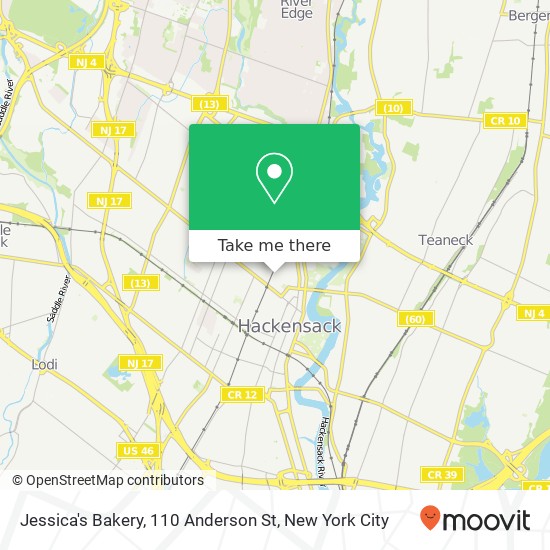 Mapa de Jessica's Bakery, 110 Anderson St