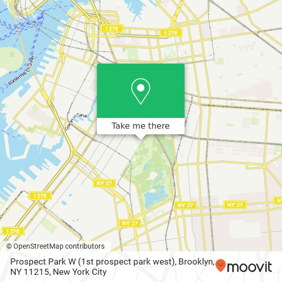 Prospect Park W (1st prospect park west), Brooklyn, NY 11215 map
