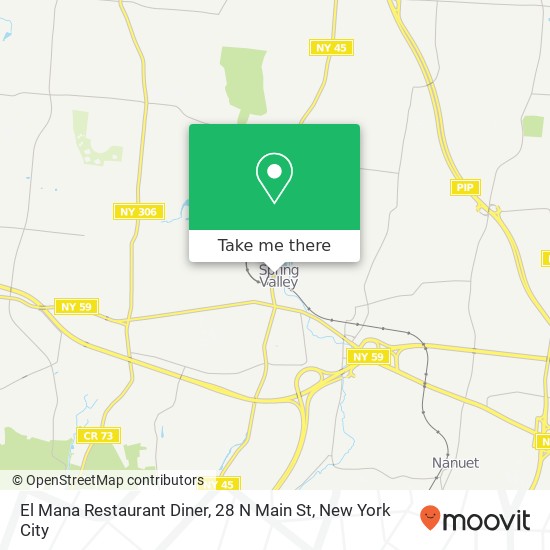 Mapa de El Mana Restaurant Diner, 28 N Main St