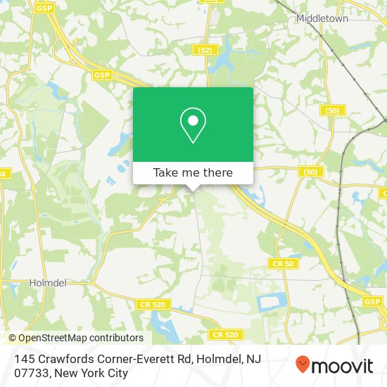 Mapa de 145 Crawfords Corner-Everett Rd, Holmdel, NJ 07733