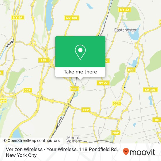 Verizon Wireless - Your Wireless, 118 Pondfield Rd map