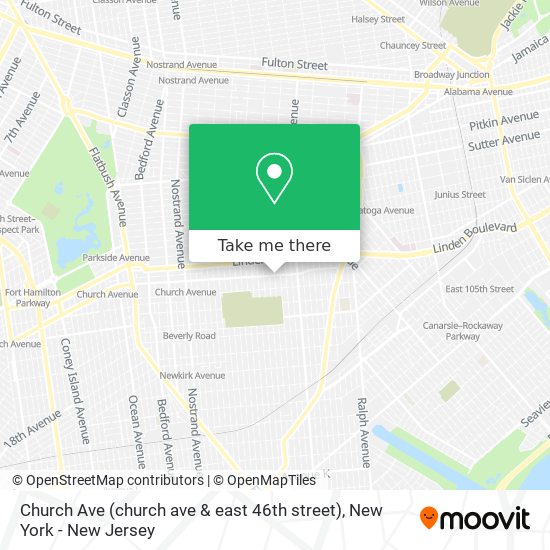 Mapa de Church Ave (church ave & east 46th street)