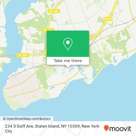 Mapa de 234 S Goff Ave, Staten Island, NY 10309