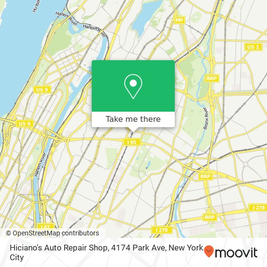 Hiciano's Auto Repair Shop, 4174 Park Ave map