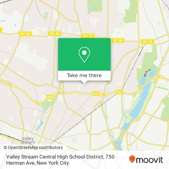 Valley Stream Central High School District, 750 Herman Ave map