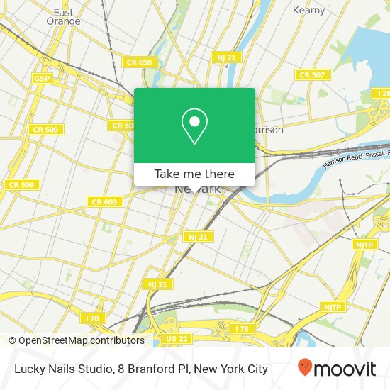 Mapa de Lucky Nails Studio, 8 Branford Pl