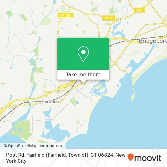 Post Rd, Fairfield (Fairfield, Town of), CT 06824 map