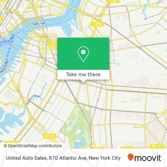 United Auto Sales, 870 Atlantic Ave map