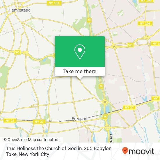 Mapa de True Holiness the Church of God in, 205 Babylon Tpke