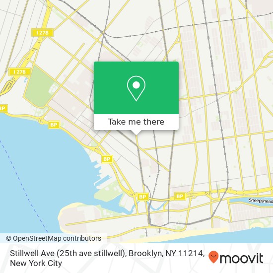 Mapa de Stillwell Ave (25th ave stillwell), Brooklyn, NY 11214