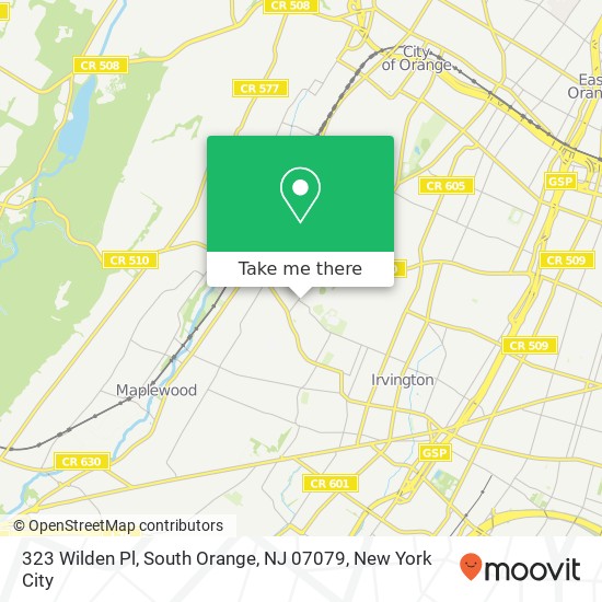 323 Wilden Pl, South Orange, NJ 07079 map