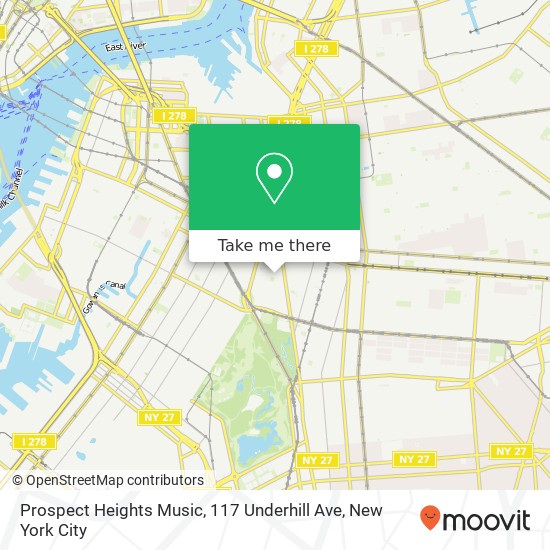 Mapa de Prospect Heights Music, 117 Underhill Ave