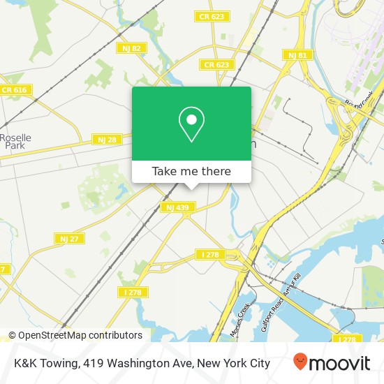 K&K Towing, 419 Washington Ave map