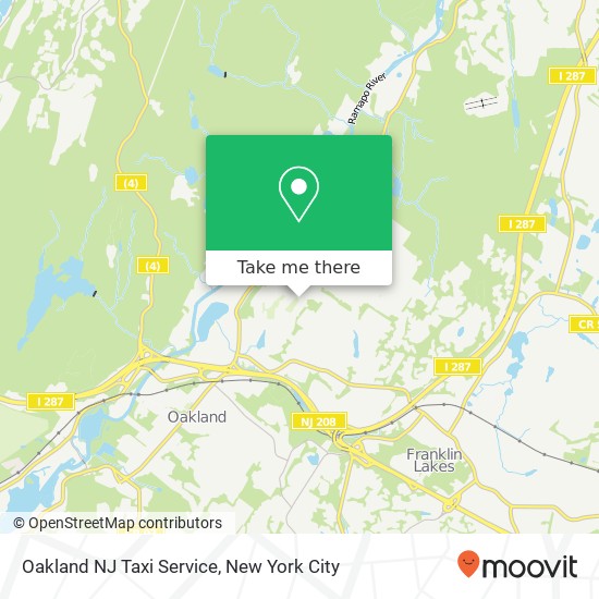 Mapa de Oakland NJ Taxi Service