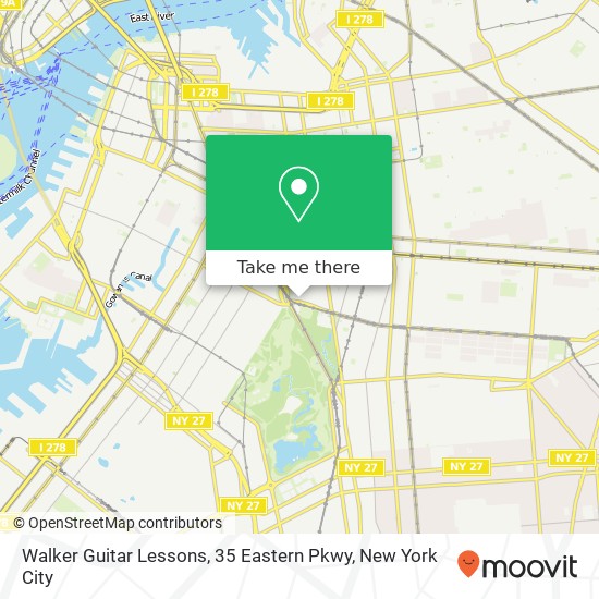 Mapa de Walker Guitar Lessons, 35 Eastern Pkwy