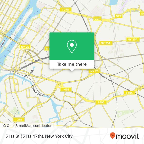 Mapa de 51st St (51st 47th), Woodside, NY 11377