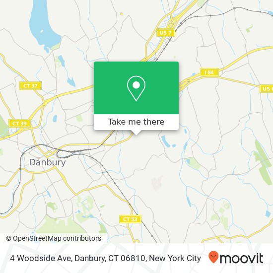 Mapa de 4 Woodside Ave, Danbury, CT 06810