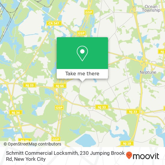 Mapa de Schmitt Commercial Locksmith, 230 Jumping Brook Rd