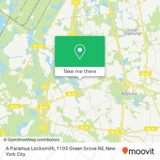 Mapa de A Paramus Locksmith, 1105 Green Grove Rd