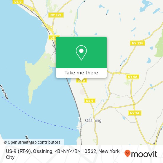Mapa de US-9 (RT-9), Ossining, <B>NY< / B> 10562