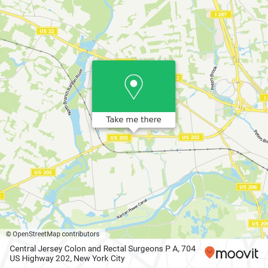 Central Jersey Colon and Rectal Surgeons P A, 704 US Highway 202 map