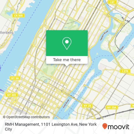 Mapa de RMH Management, 1101 Lexington Ave