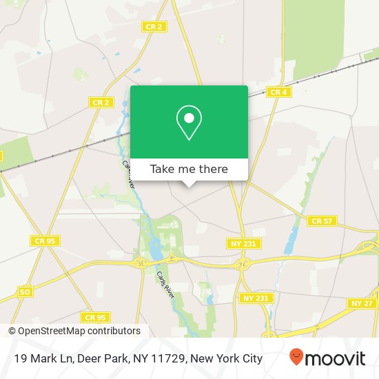 Mapa de 19 Mark Ln, Deer Park, NY 11729