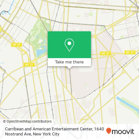 Mapa de Carribean and American Entertainment Center, 1640 Nostrand Ave