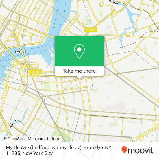 Myrtle Ave (bedford av / myrtle av), Brooklyn, NY 11205 map