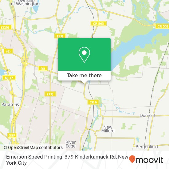 Emerson Speed Printing, 379 Kinderkamack Rd map