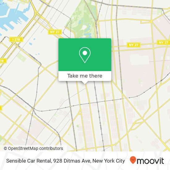 Mapa de Sensible Car Rental, 928 Ditmas Ave