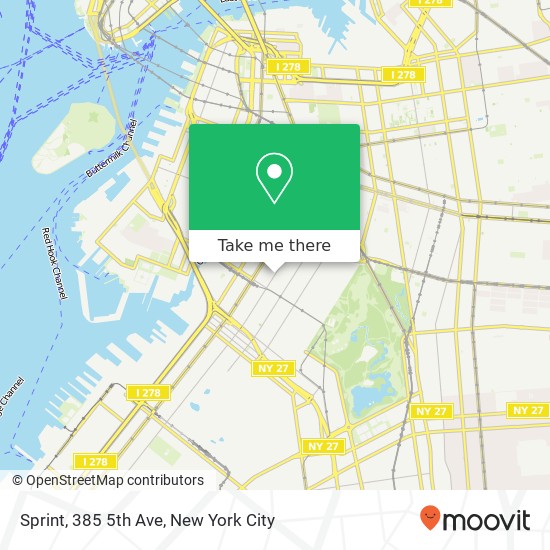 Sprint, 385 5th Ave map